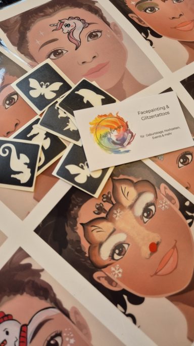 Individuelle Vorlagen für Facepainting, angepasst an das jeweilige Event in Seevetal und Hamburg